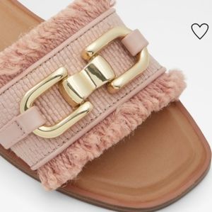 Aldo Blush Fringe Slide Sandal NWOT size 8.5